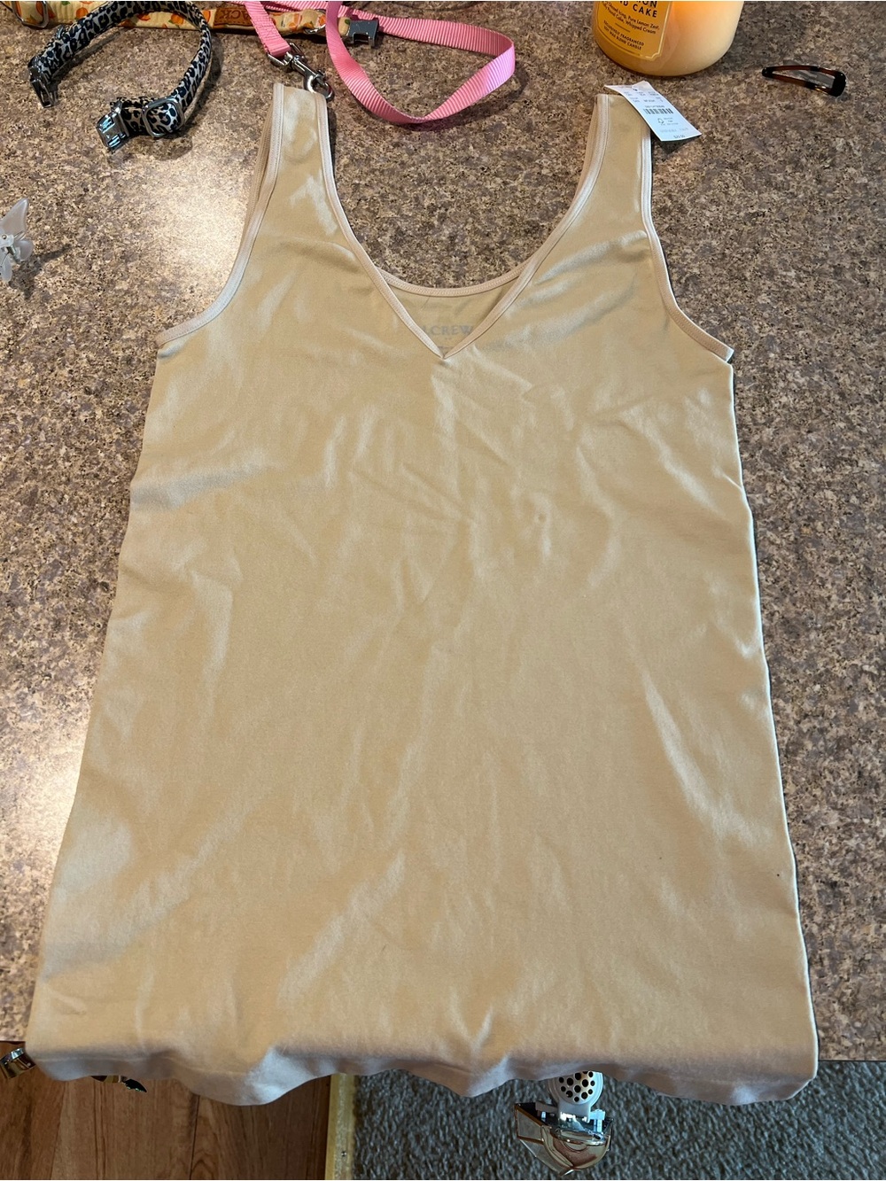 J. Crew Scoop Neck Tank Top in Light Beige